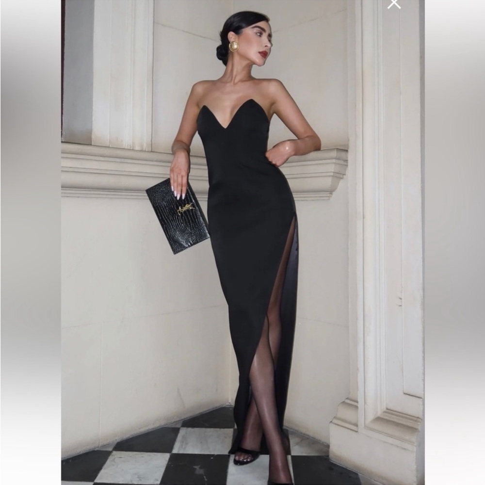 Meshki Black Strapless Maxi Dress NWT